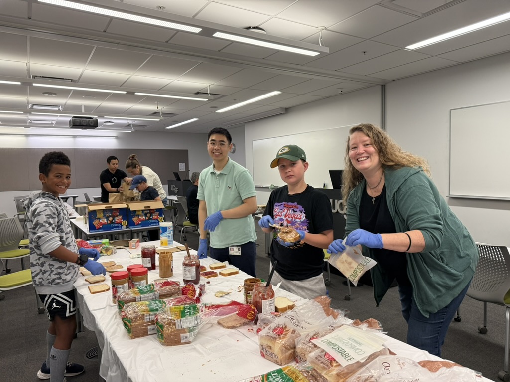 group of people making lunches