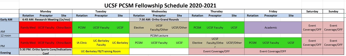 PCSM Schedule