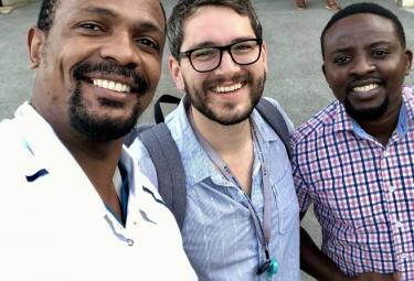 3 people smiling