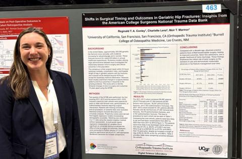UCSF’s Charlotte Lenz presents at ORS 2026. (Photo: UCSF Department of Orthopaedic Surgery)