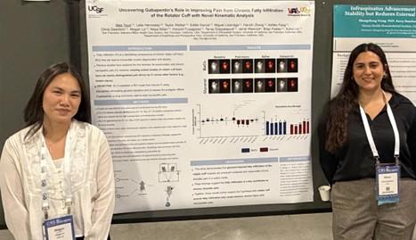 UCSF presenters Megan Le and Olivia Deantoni at ORS 2026.  (Photo: UCSF Department of Orthopaedic Surgery)