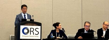 UCSF’s Dr. Xuhui Liu presents at ORS 2026.    (Photo: UCSF Department of Orthopaedic Surgery)